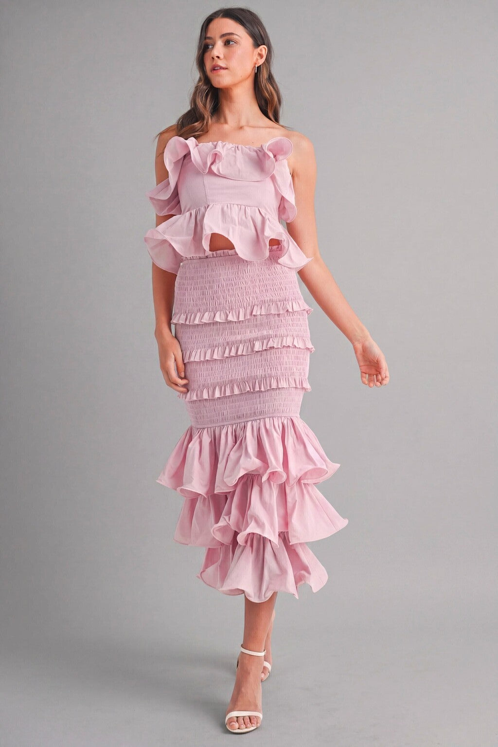 Conjunto ruffled glam silueta lateral