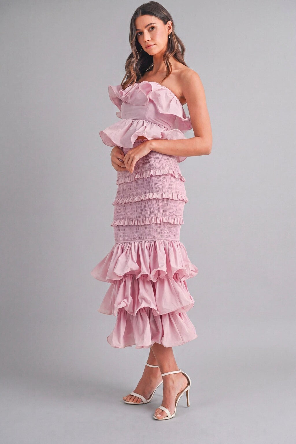 Conjunto ruffled glam detalle de escote
