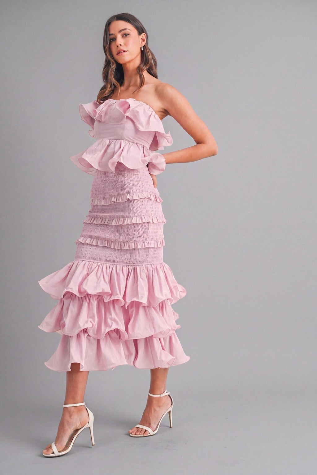 Conjunto ruffled glam detalle de tela