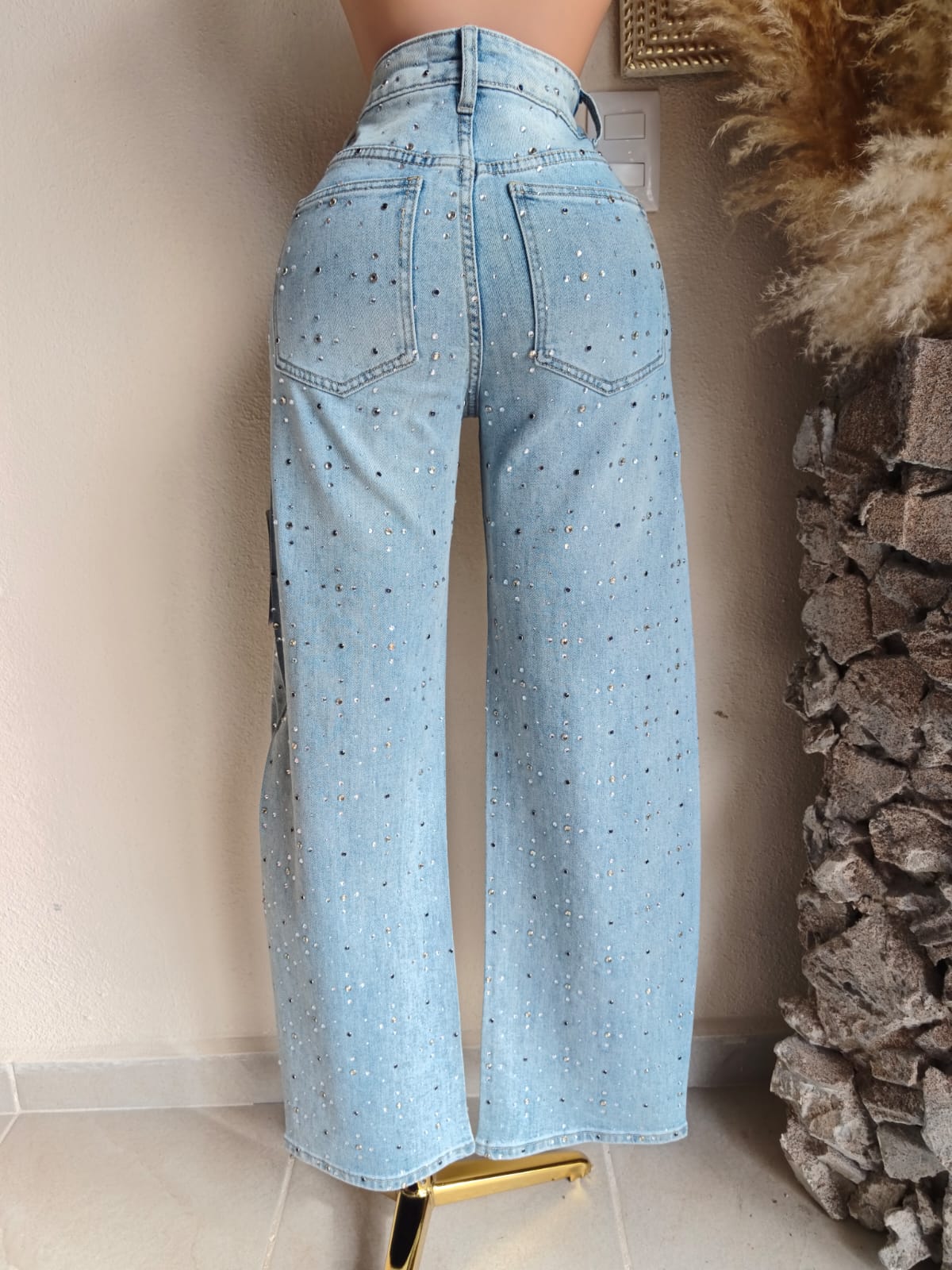 Pantalón Jeans Azul con Aplicaciones 251695 imagen 2 MB Mayte Barrera