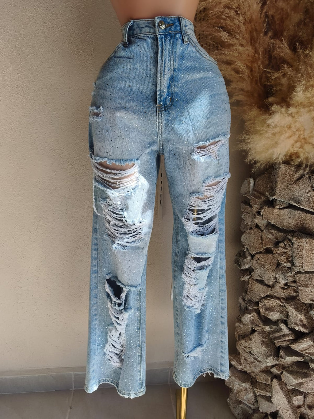 Pantalón Jeans Distressed Azul 261310 imagen 1 MB Mayte Barrera