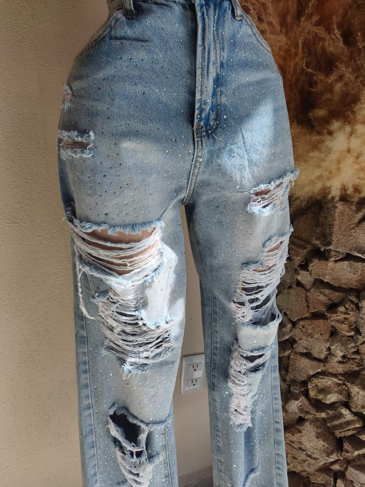 Pantalón Jeans Distressed Azul 261310 imagen 3 MB Mayte Barrera