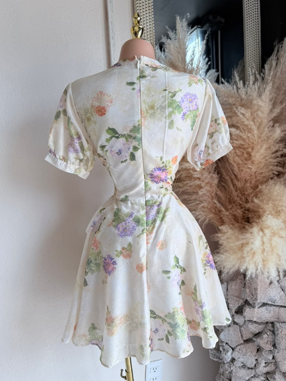 Vestido Floral Blanco de Manga Corta 261484 imagen 2 MB Mayte Barrera