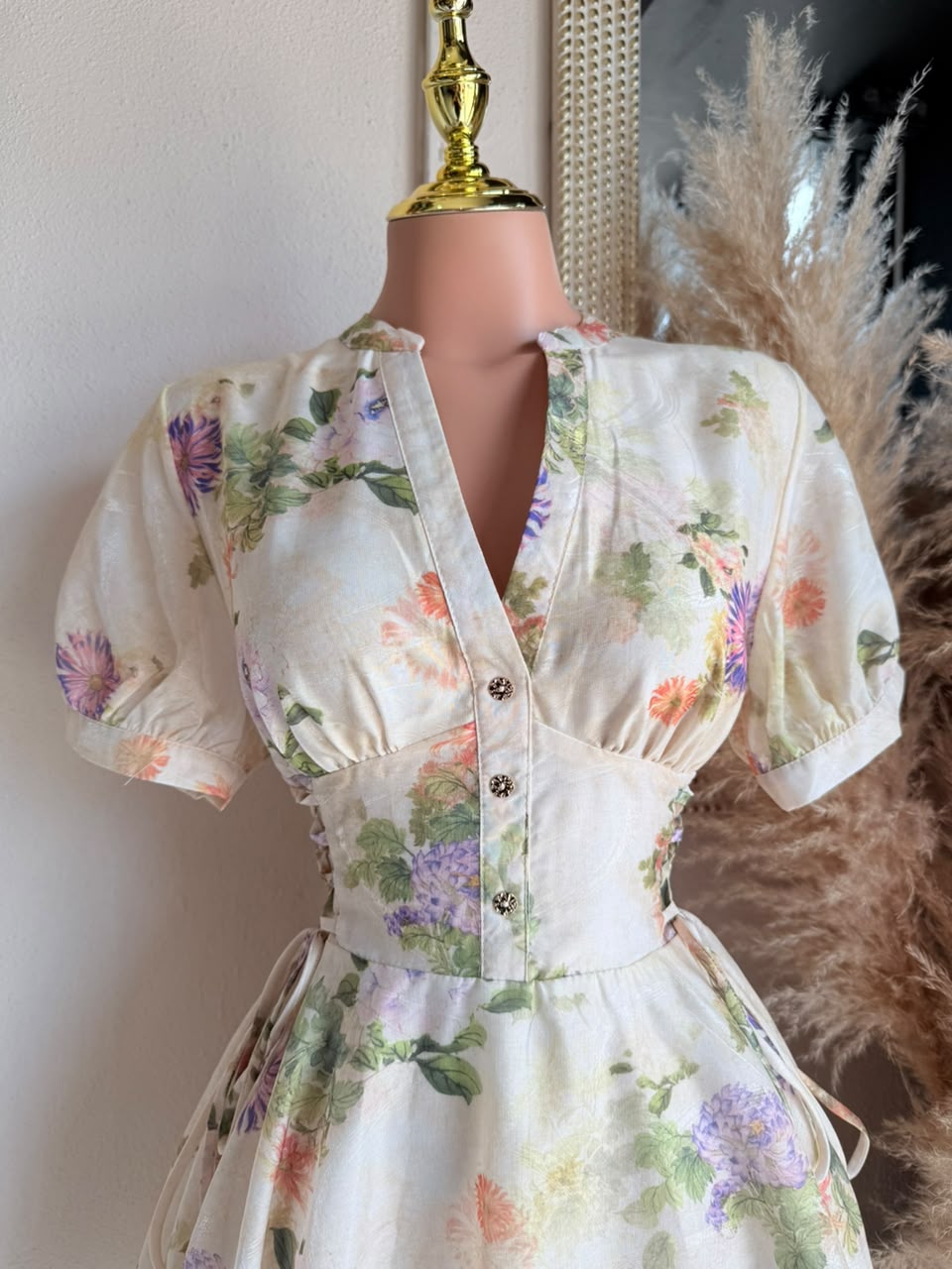Vestido Floral Blanco de Manga Corta 261484 imagen 6 MB Mayte Barrera