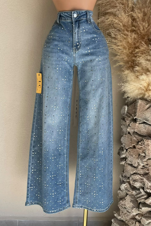 Pantalón Jeans Wide Leg con Brillos 261696 imagen 1 MB Mayte Barrera