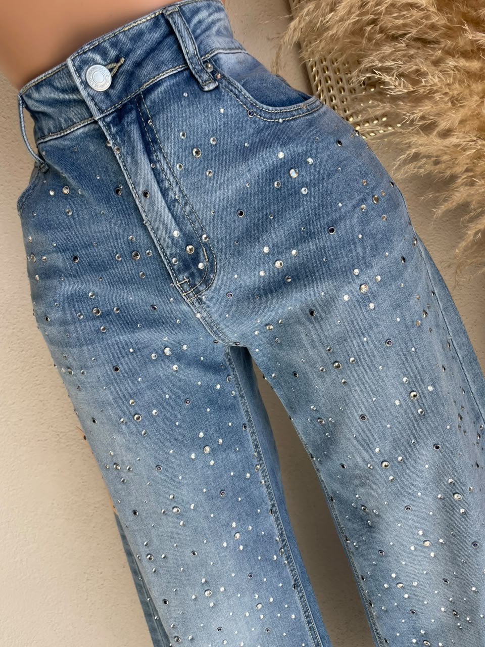 Pantalón Jeans Wide Leg con Brillos 261696 imagen 3 MB Mayte Barrera