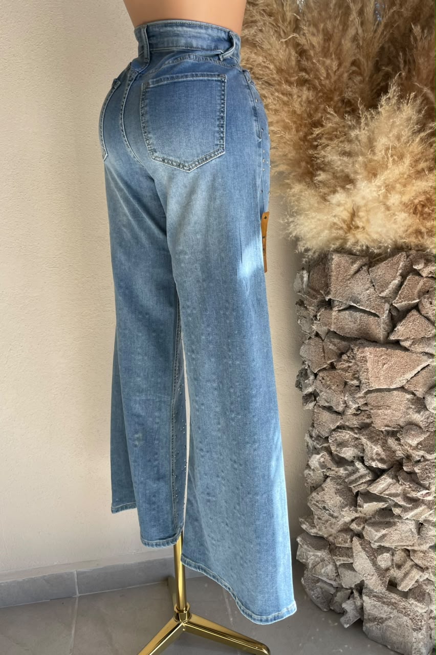 Pantalón Jeans Wide Leg con Brillos 261696 imagen 4 MB Mayte Barrera