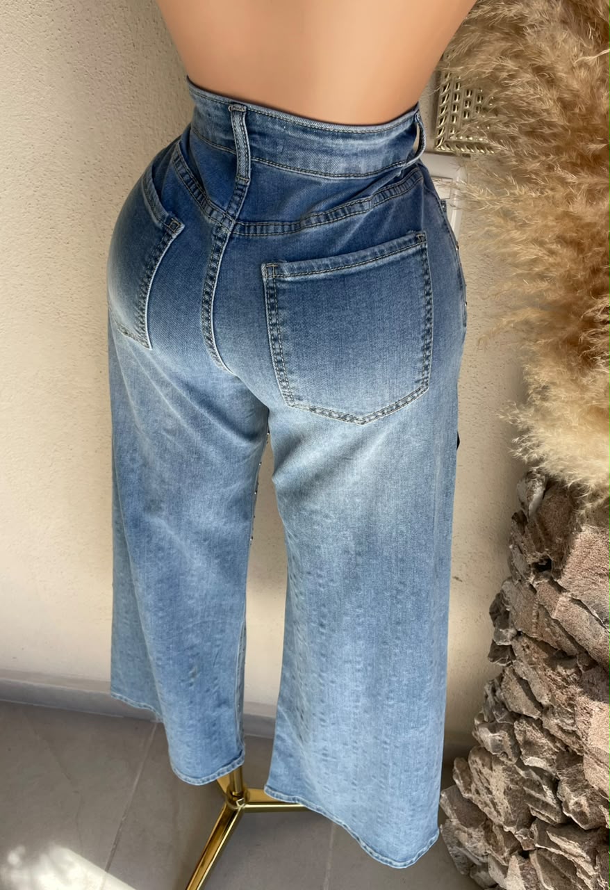 Pantalón Jeans Wide Leg con Brillos 261696 imagen 5 MB Mayte Barrera
