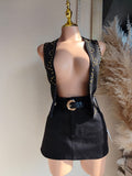 Set Negro de Top Abierto y Short Falda 261716 imagen 1 MB Mayte Barrera