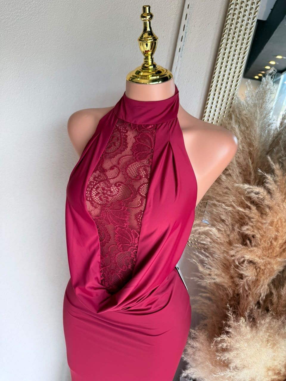 Vestido burguñi 261726 look completo MB Mayte Barrera