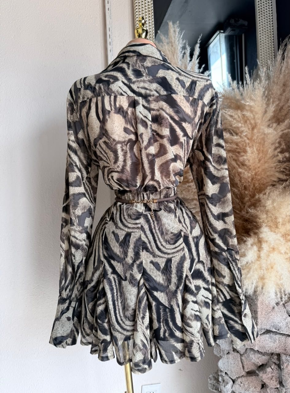 Vestido Corto Estampado Animal Print 261728 imagen 2 MB Mayte Barrera
