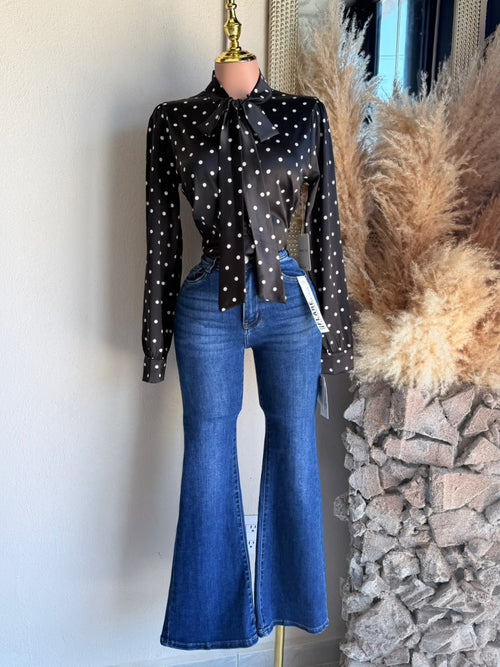 Pantalón Jeans Flare Azul Oscuro 261751 imagen 1 MB Mayte Barrera