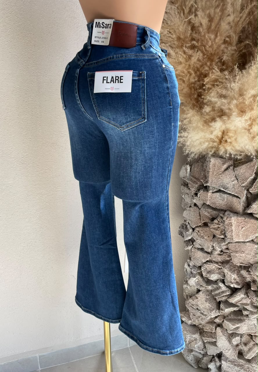 Pantalón Jeans Flare Azul Oscuro 261751 imagen 4 MB Mayte Barrera