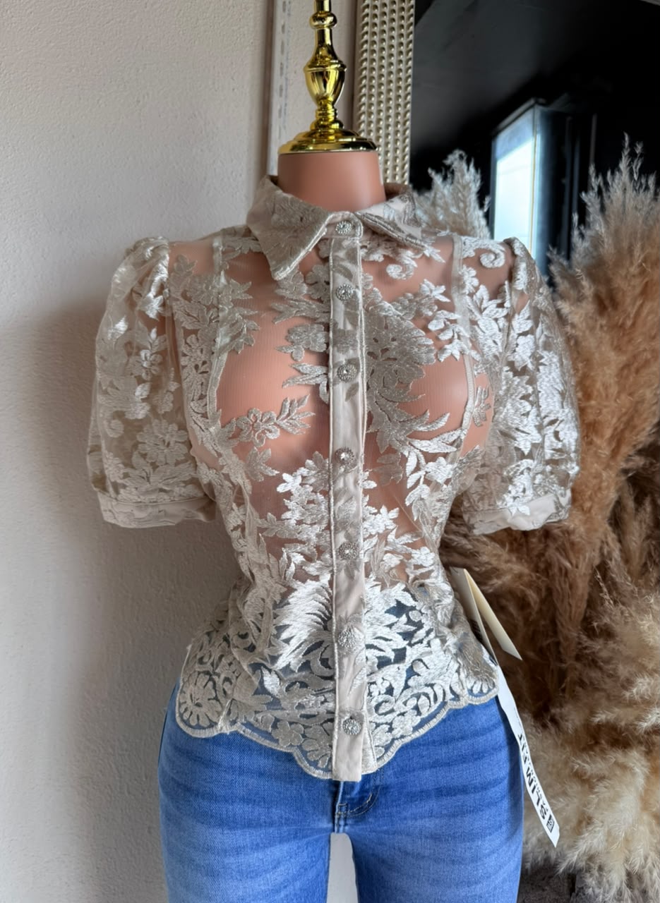 Blusa perla vista frontal completa MB Mayte Barrera