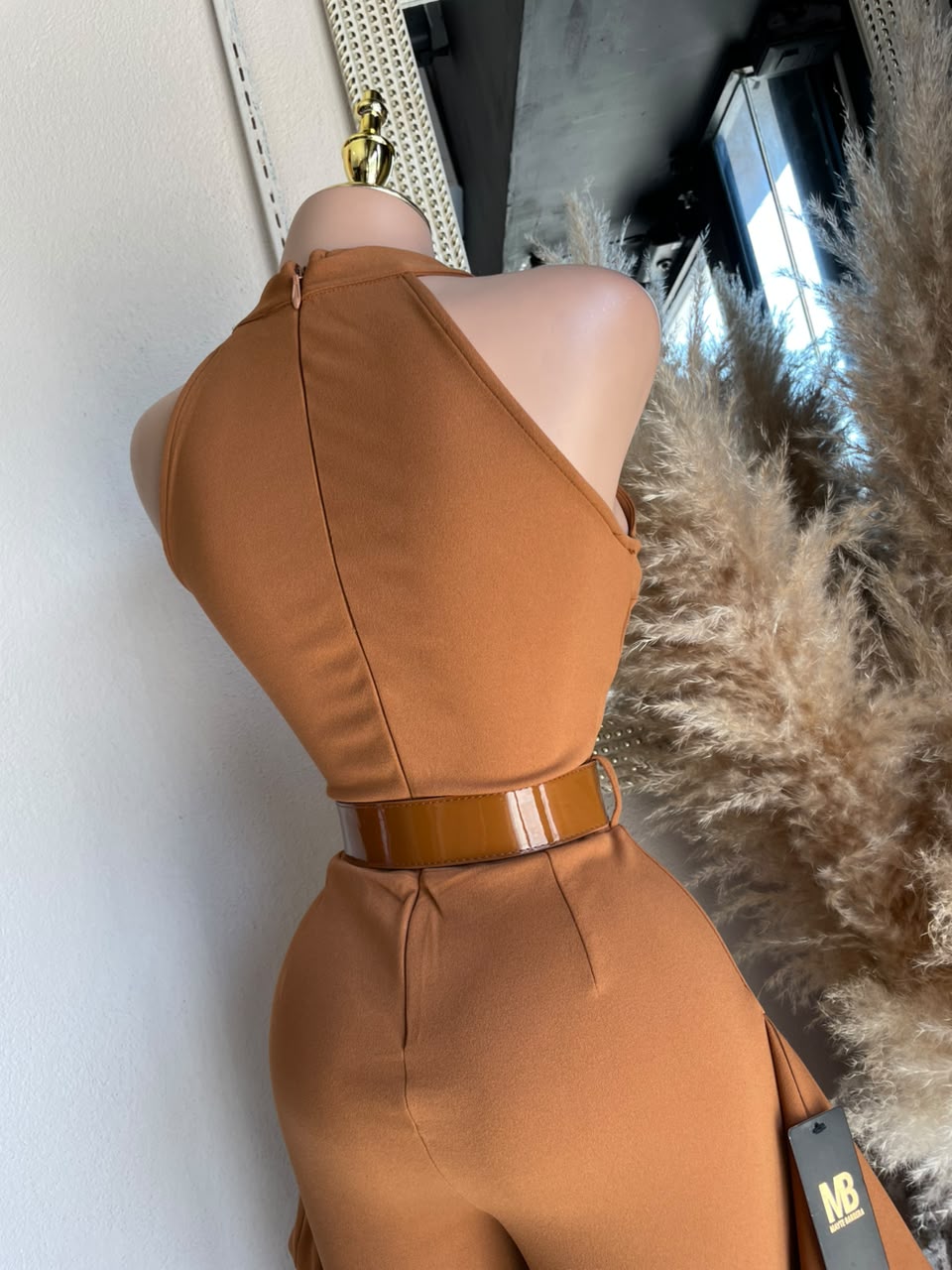 Jumpsuit coñac 261967 detalle lateral
