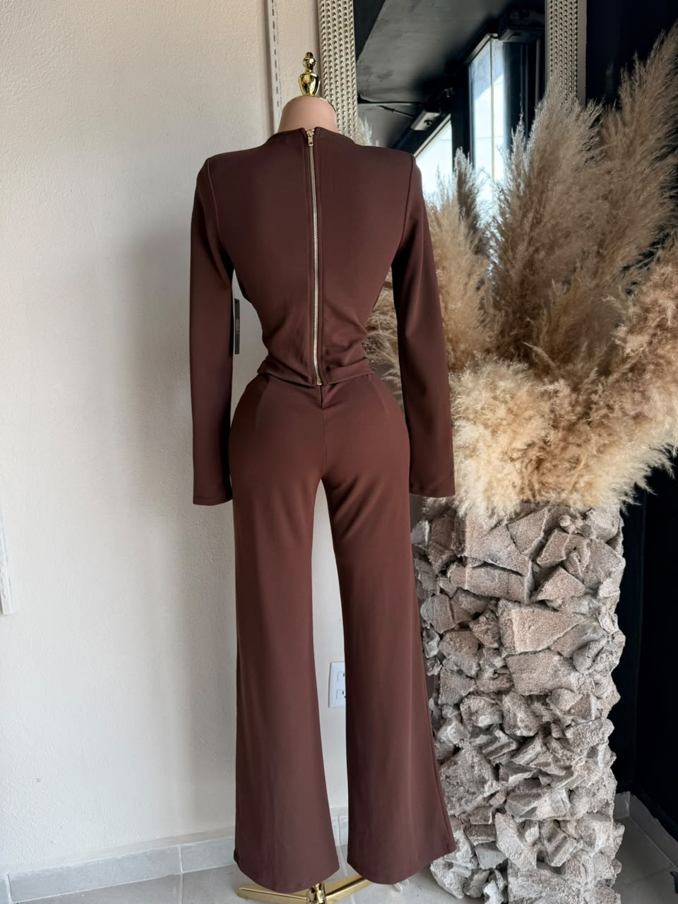 Jumpsuit café 261968 silueta completa
