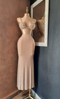 Set top joya y falda maxi con pedrería 252077