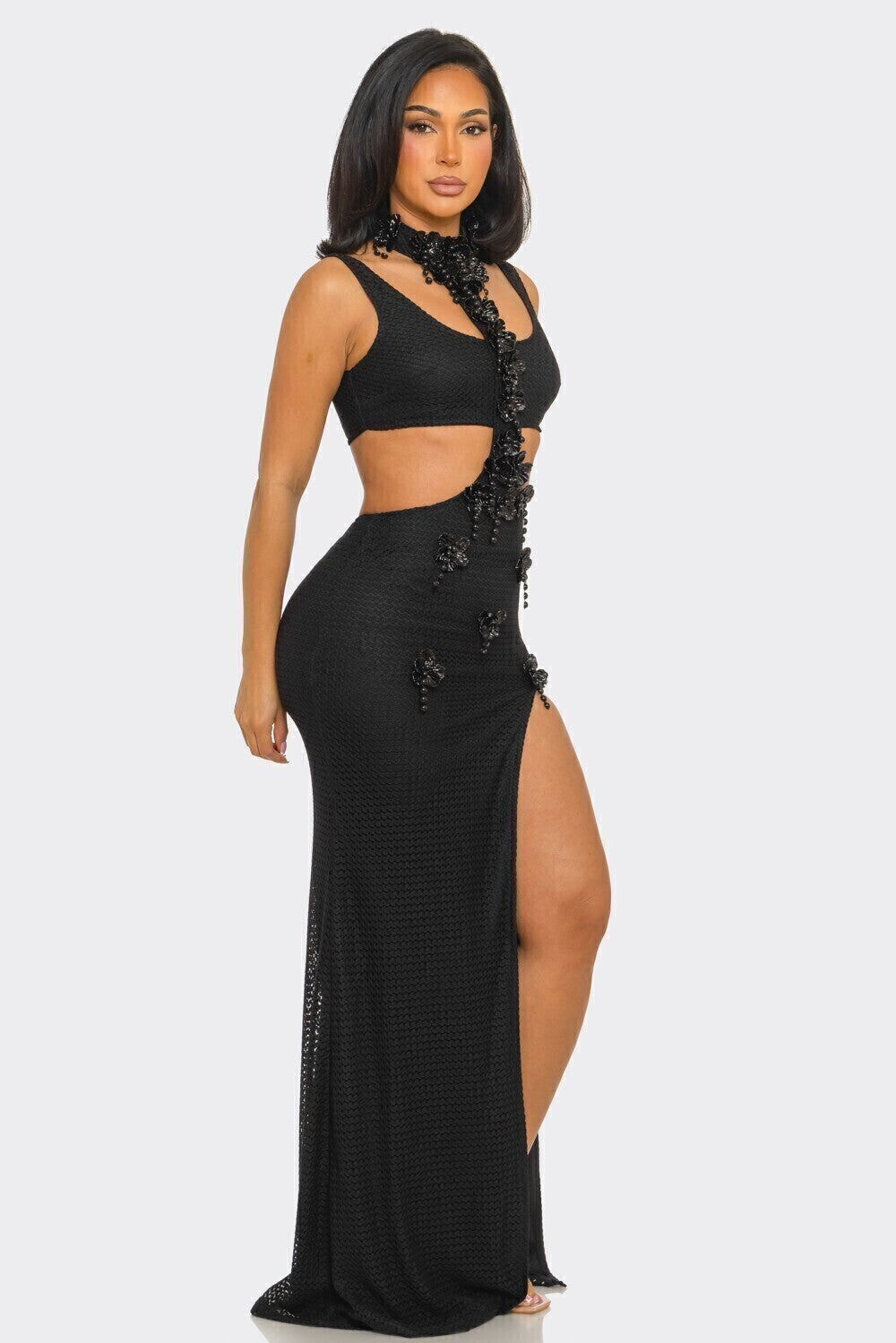 Vestido Largo Cut Out Black Luxe 260822