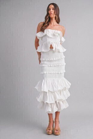 Set Dos Piezas Ruffle Off-White 260944
