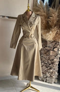 Vestido Trench Midi Beige Khaki – Elegancia Formal Mujer 261731