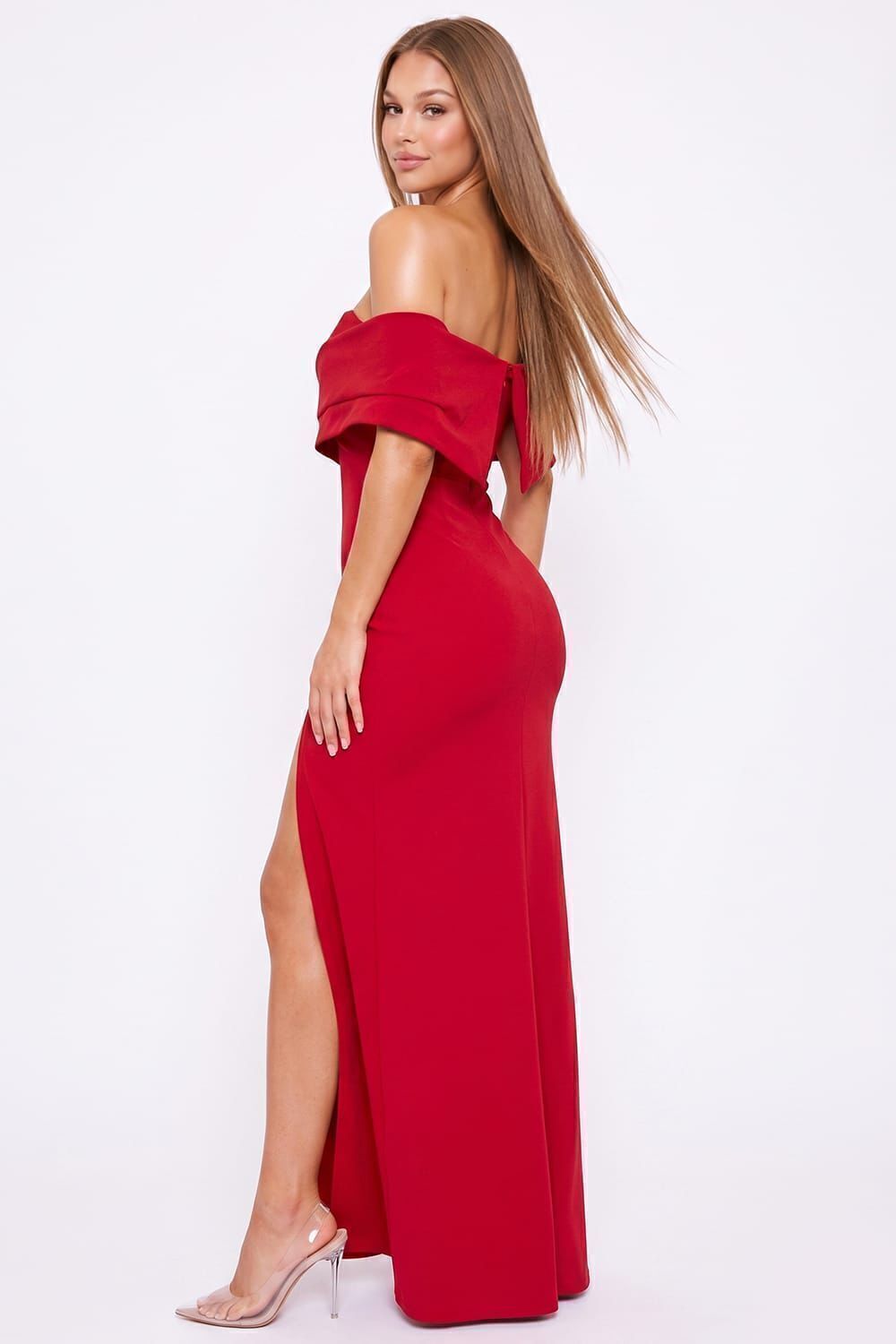Vestido maxi elegancia escarlata silueta completa MB Mayte Barrera