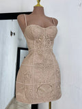 Vestido Mini Bordado Elegancia Nude 260885