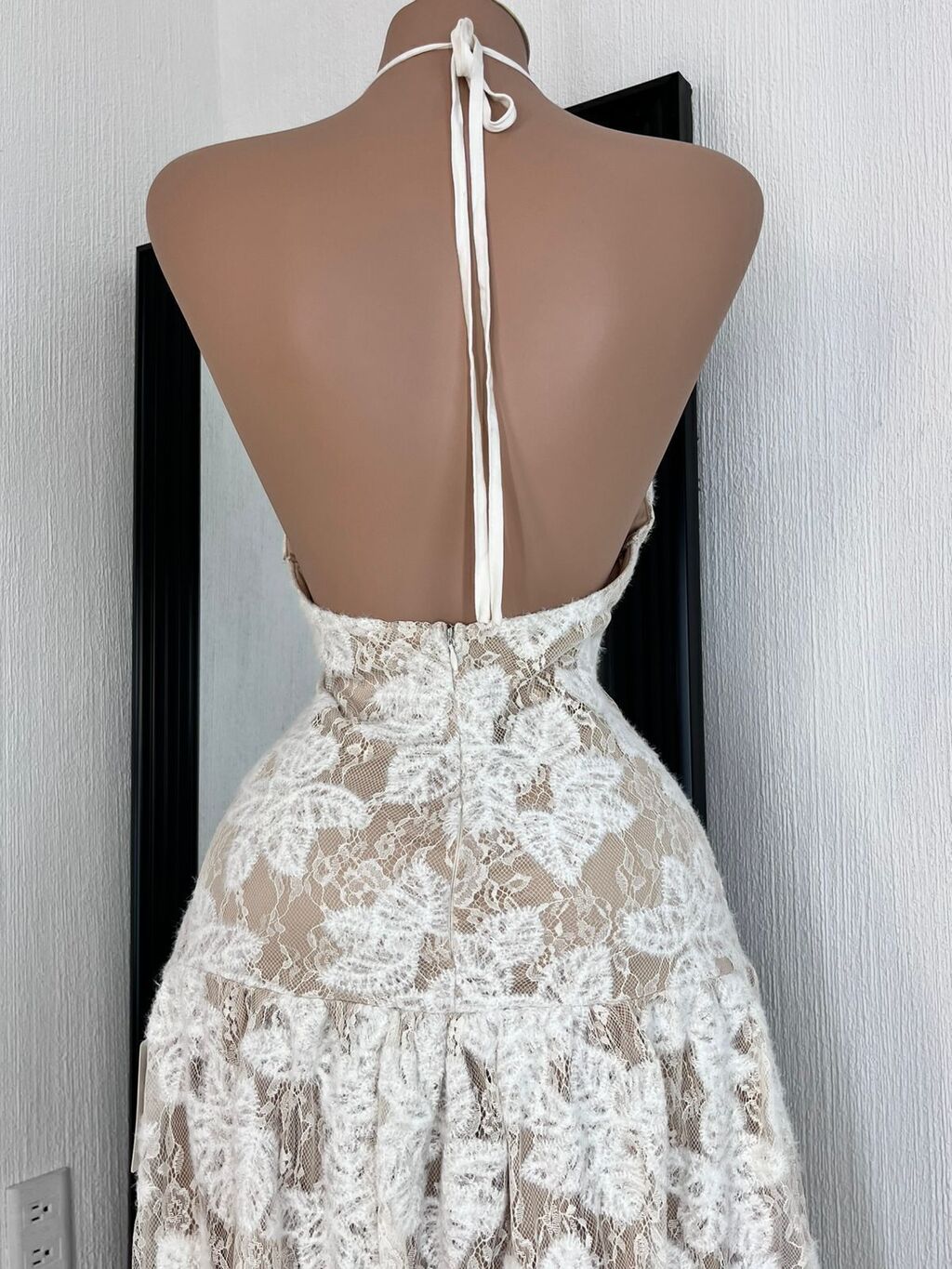 Vestido Maxi Encaje Floral Ivory 260819