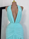 Vestido Maxi Sirena Aqua Celeste 260952