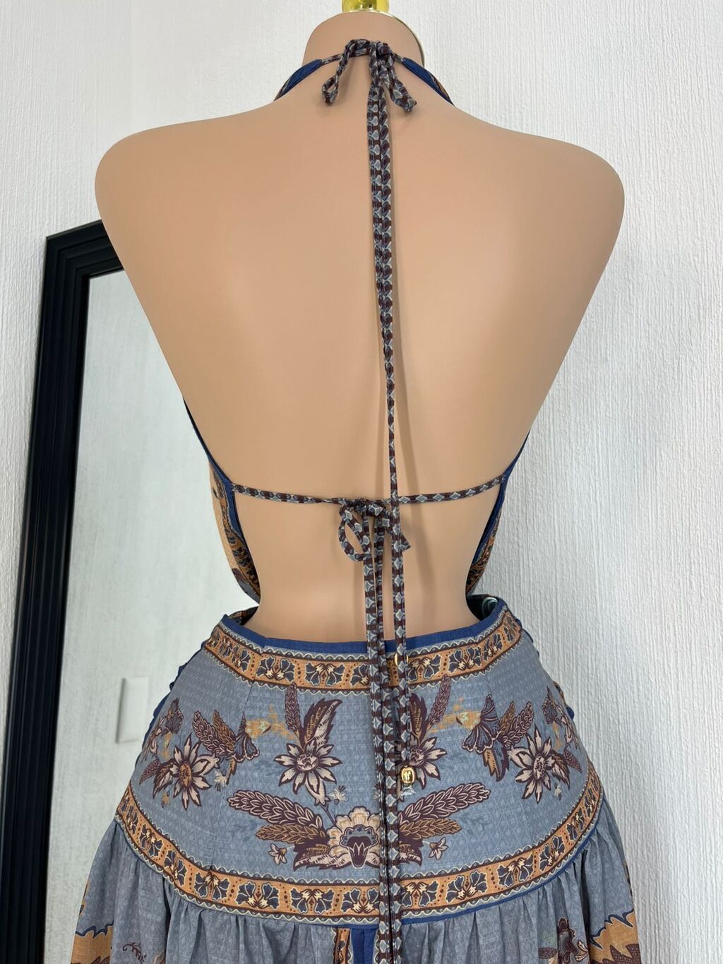 Vestido maxi bohemio azul arena look completo MB Mayte Barrera