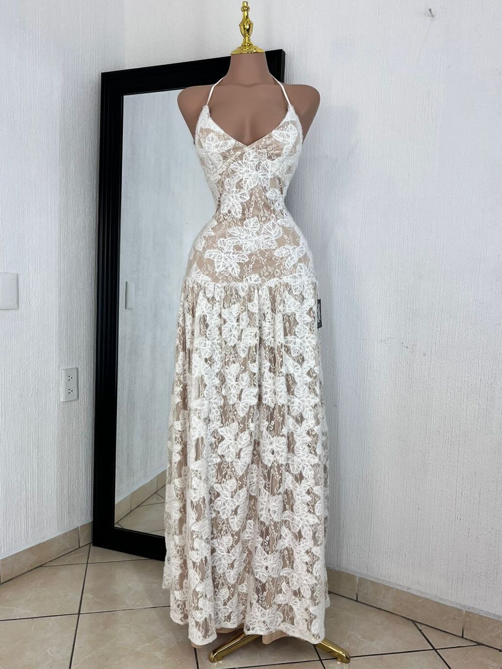 Vestido 260819 detalle de tela y acabado MB Mayte Barrera