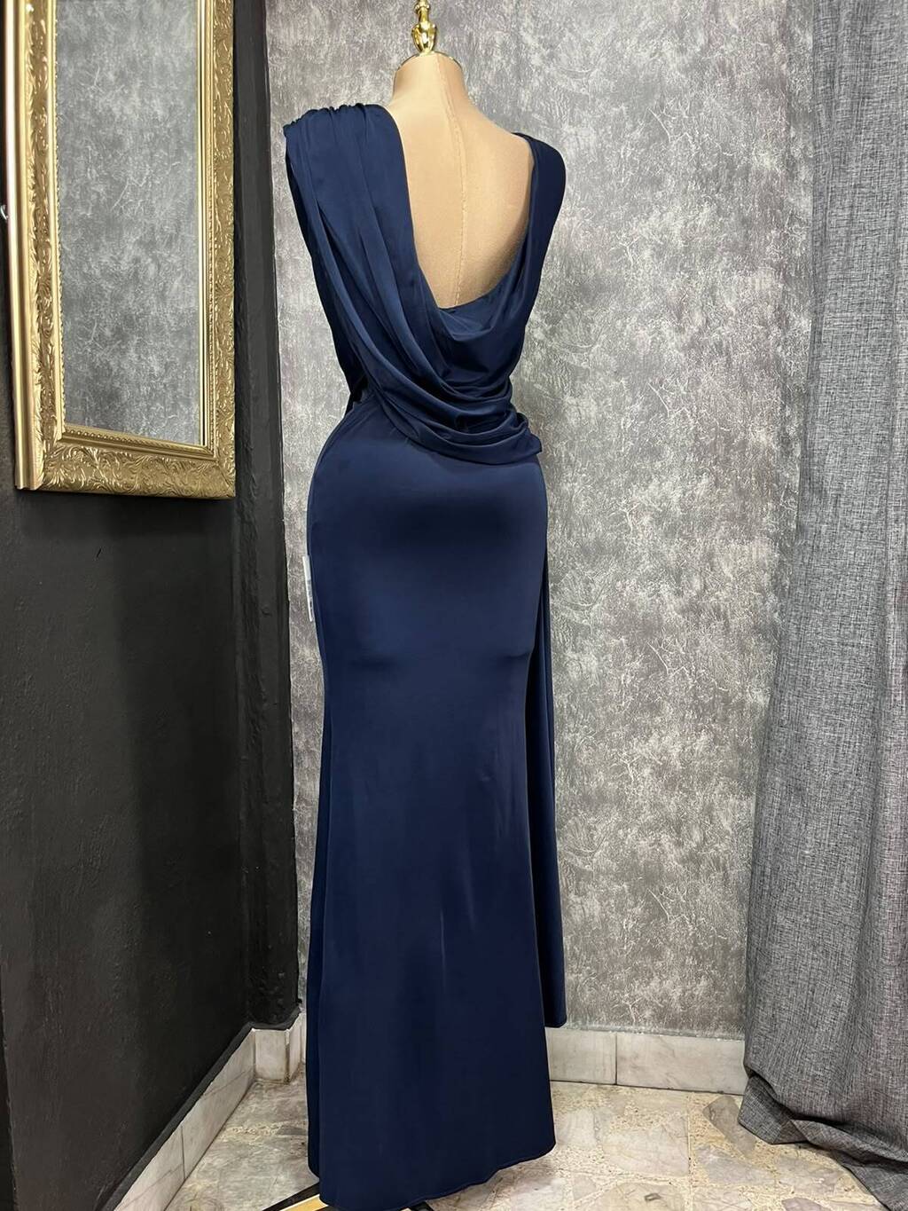 Vestido Largo Drapeado Elegancia Nocturna 261162