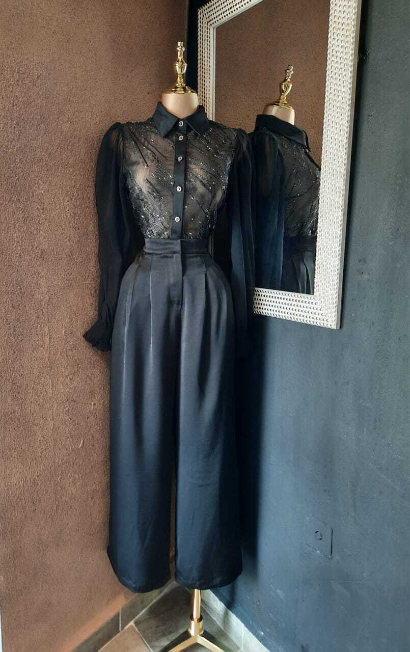 Set negro blusa y pantalón 252305