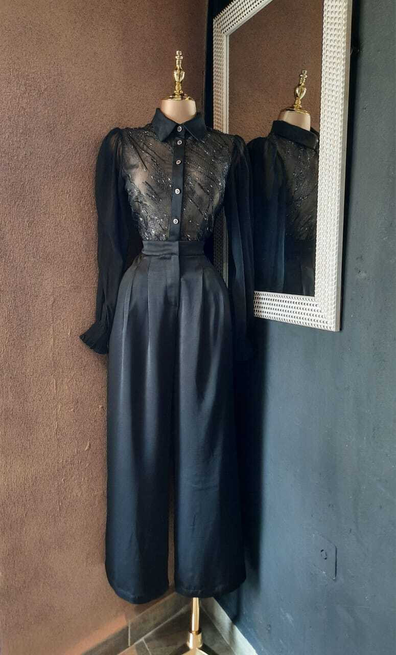 Set negro blusa y pantalón 252305
