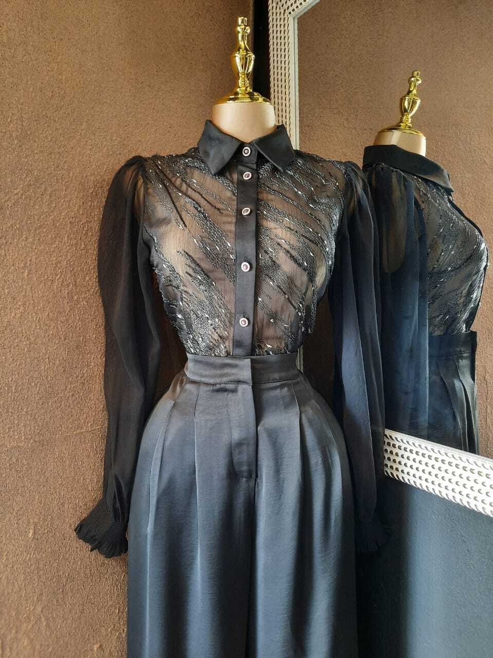 Set negro blusa y pantalón 252305