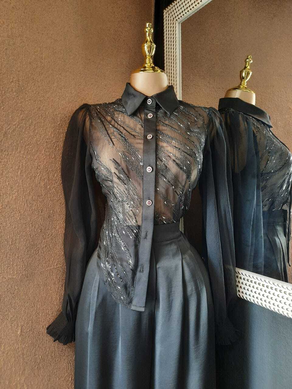 Set negro blusa y pantalón 252305