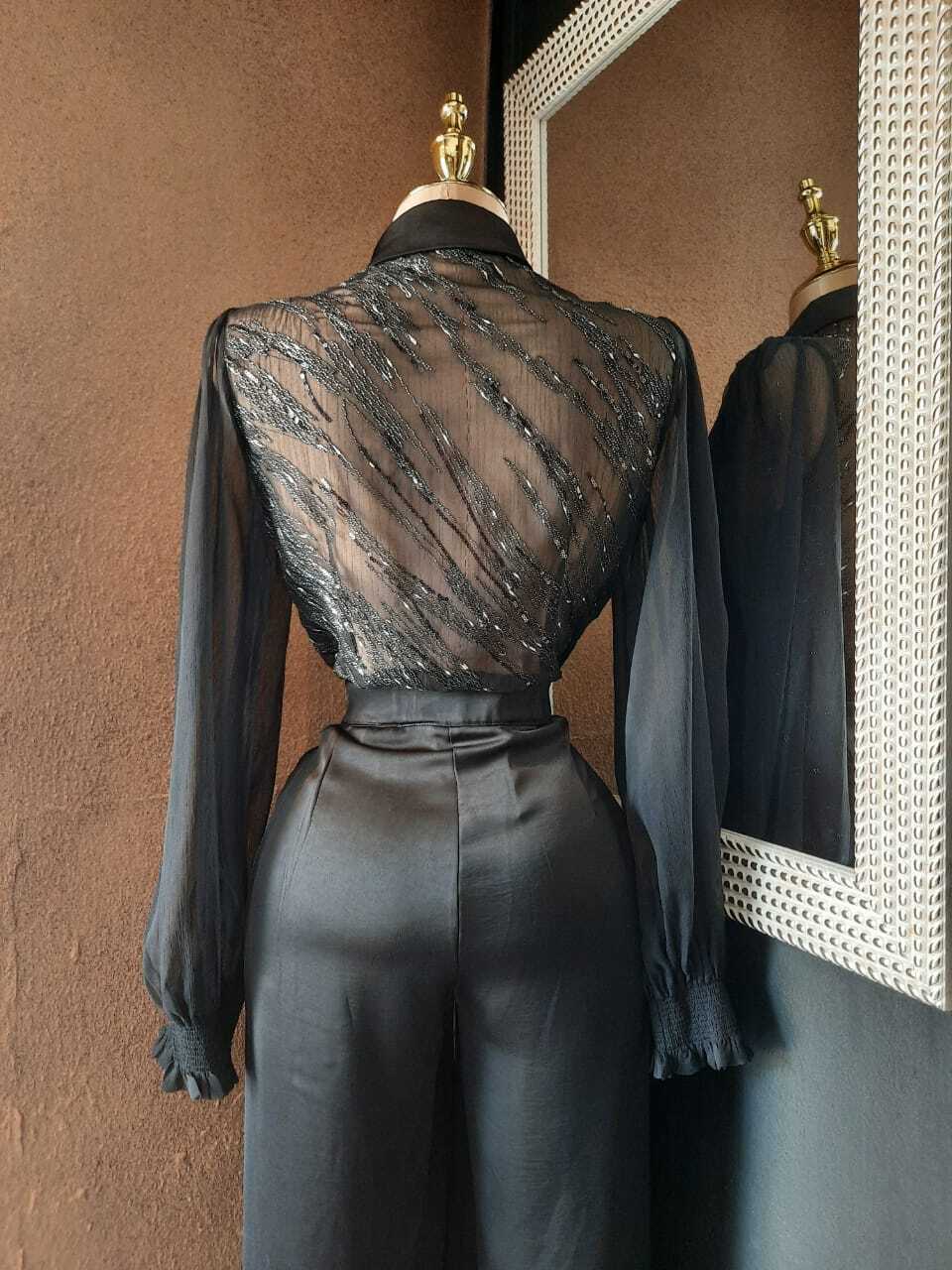 Set negro blusa y pantalón 252305