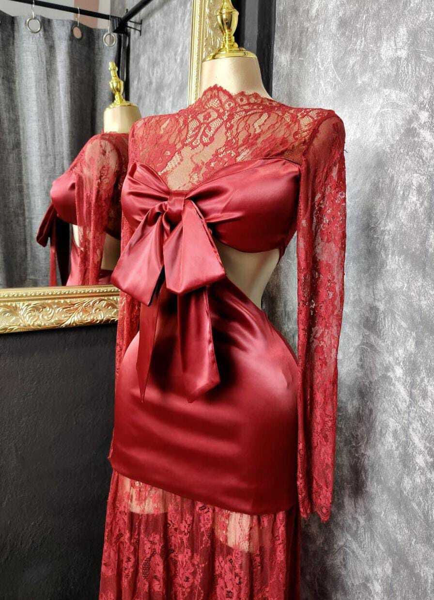 Vestido gala 260069 detalle lateral MB Mayte Barrera