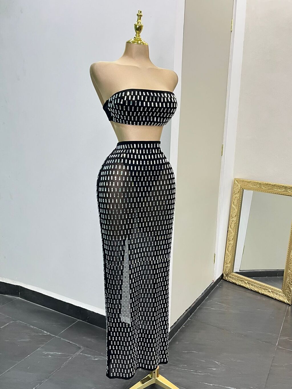 Set midnight crystal look de noche elegante