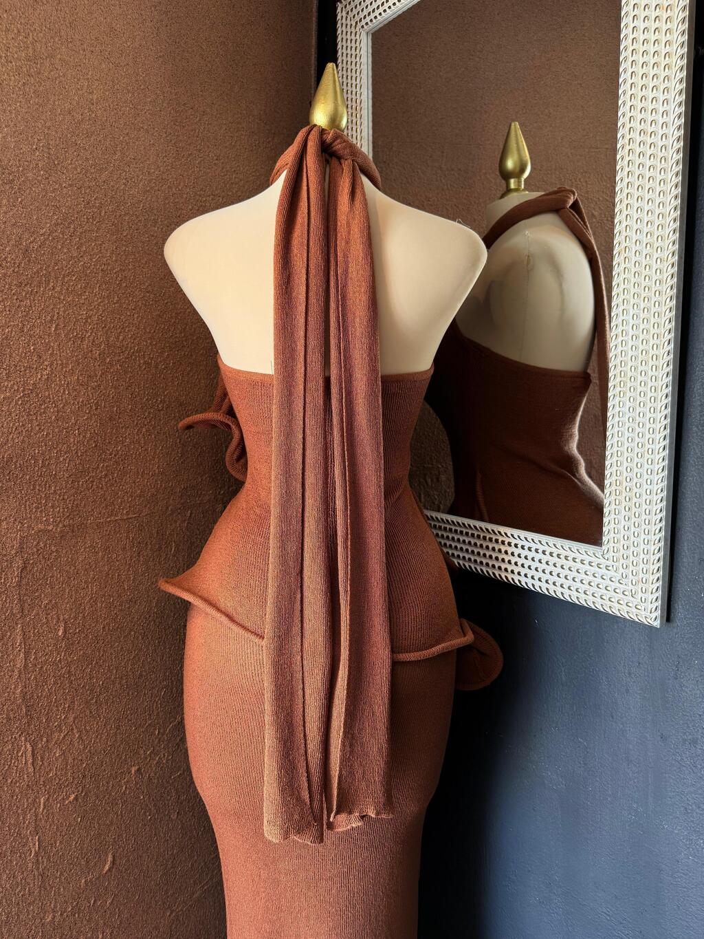 Vestido maxi de punto 260358 detalle angular