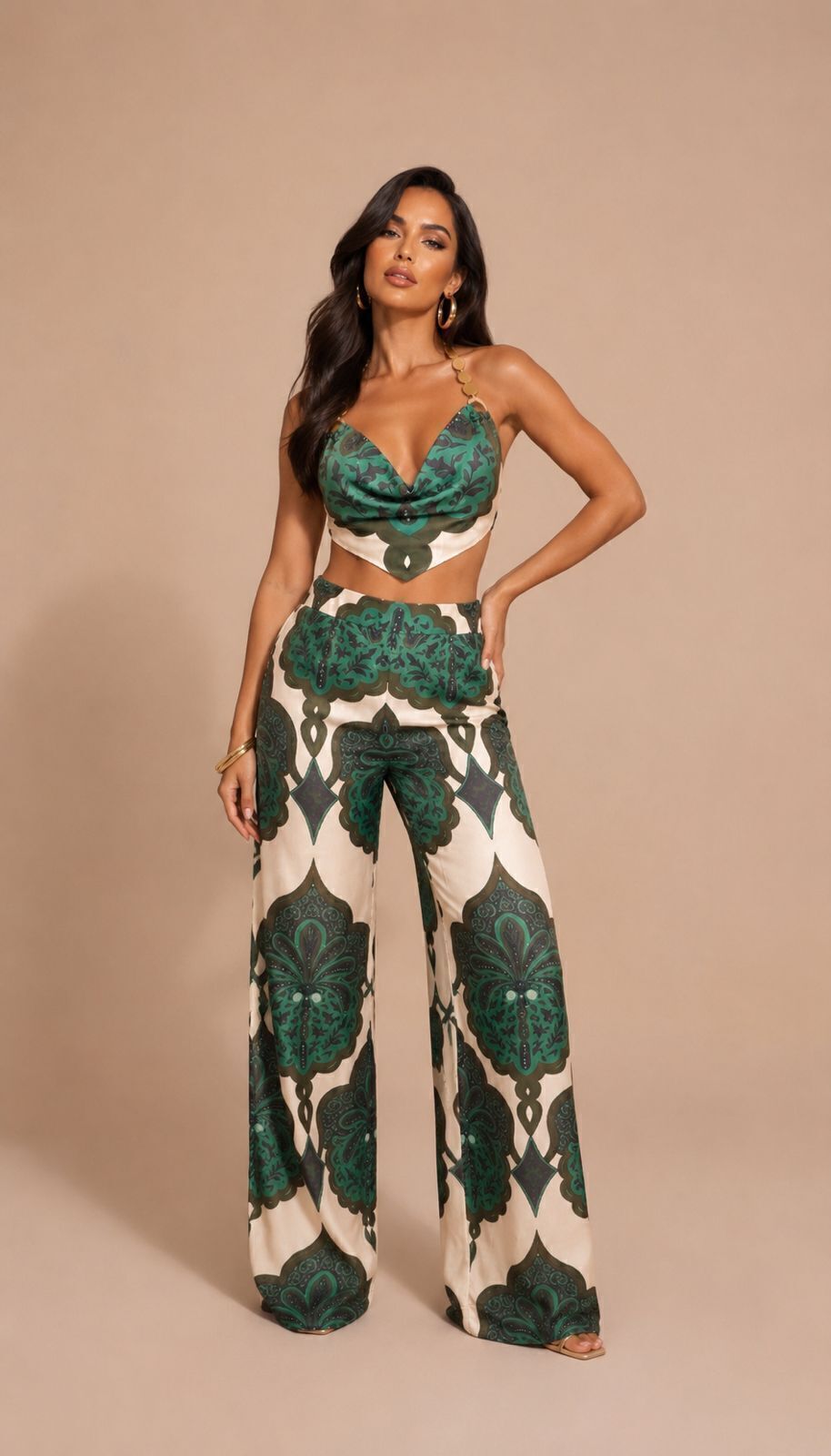 Set Soly beaded pant silueta completa MB Mayte Barrera