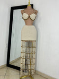 Set crochet beads island glow detalle de tejido