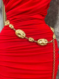 Cinturón Metálico Orgánico Dorado 261179