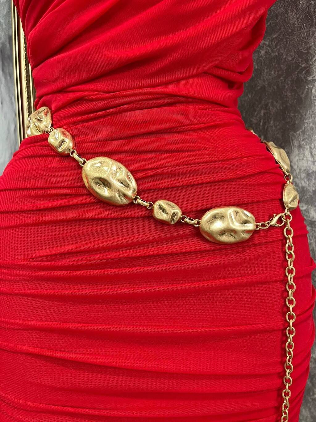Cinturón Metálico Orgánico Dorado 261179