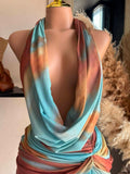 Vestido Drapeado Multicolor 261615