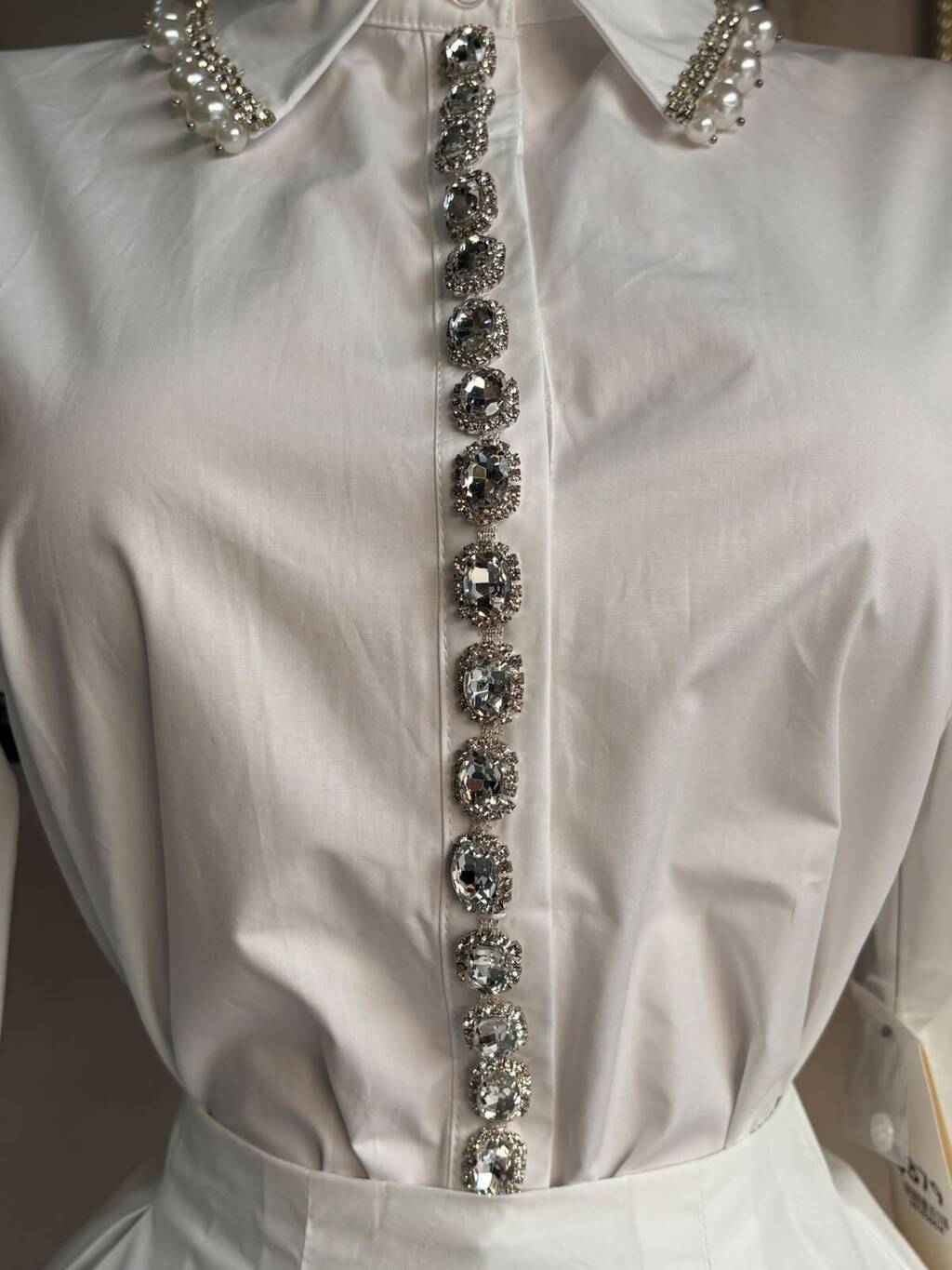 Set Camisa y Falda Blanco con Pedrería 261630