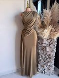 Vestido Largo Drapeado - Elegancia Atemporal 261161